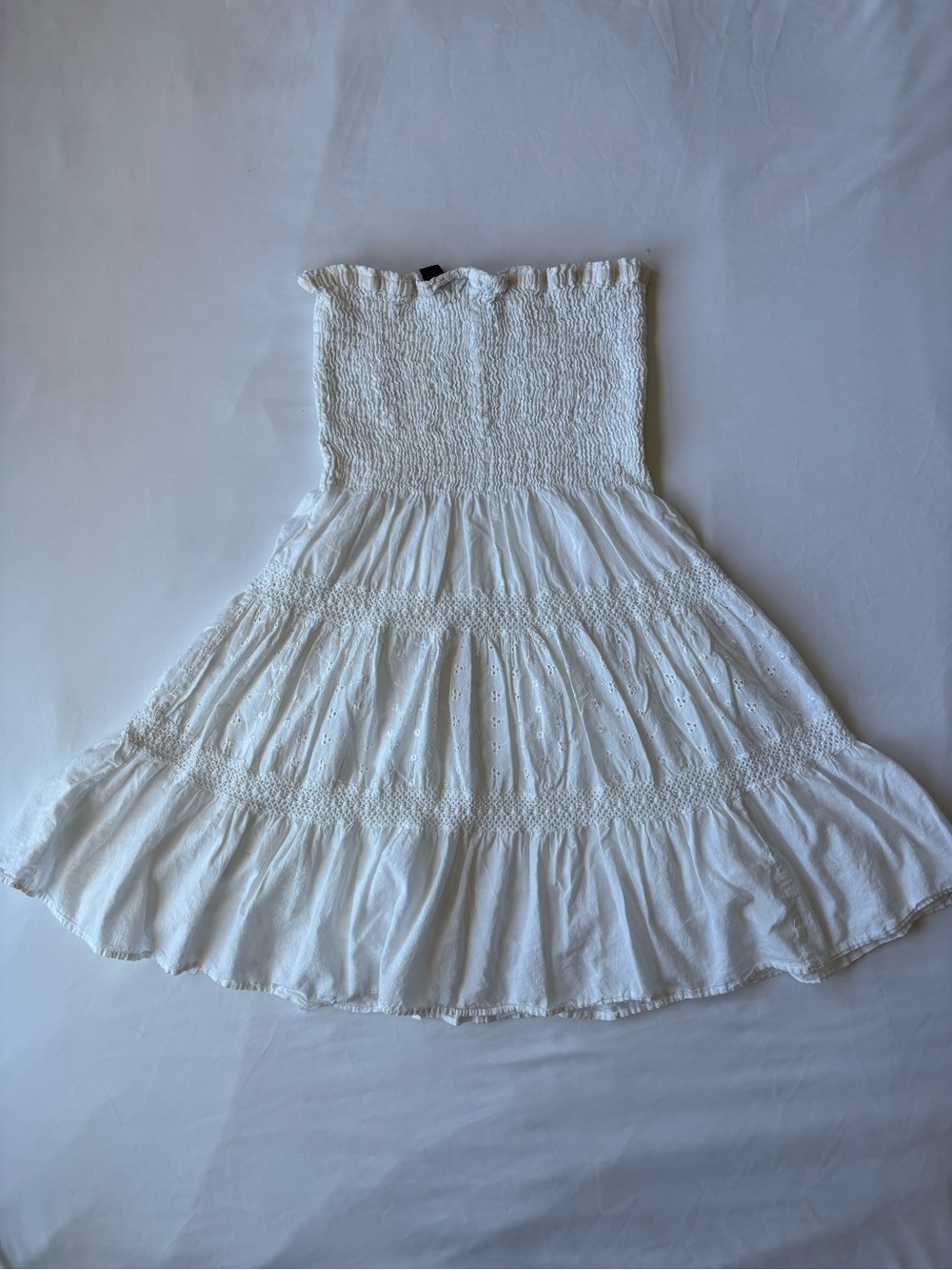 White Flowy Ruffled Dress - Picture 8 of 8